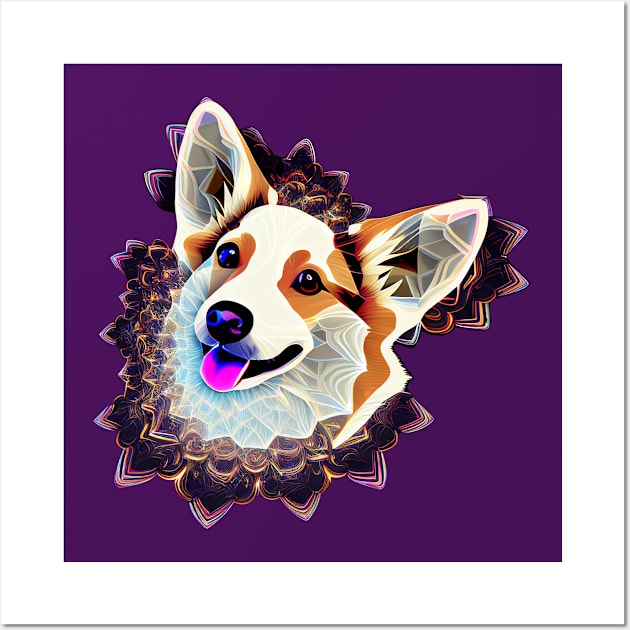 Corgi Fractal v1 Wall Art by Ein the sidecar corgi